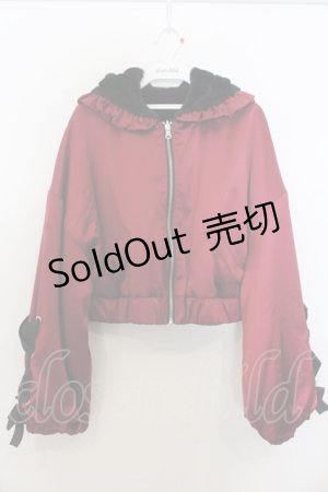 画像: DearMyLove / ショートリバーシブルリボンブルゾン M-L ボルドー×クロ O-26-01-20-040-EL-JA-IG-OS