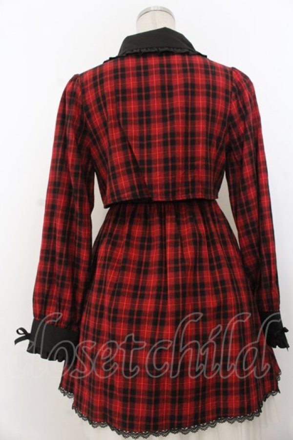 画像3: Dear My Love / フリルリボンセットアップ風ワンピース M ミニ丈 レッドチェック O-26-01-20-041-EL-OP-IG-OS (3)