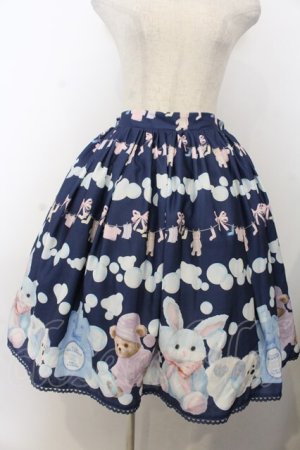 画像: axes femme kawaii / ランドリー柄スカート  ネイビー O-26-01-20-044-AX-SK-IG-OS