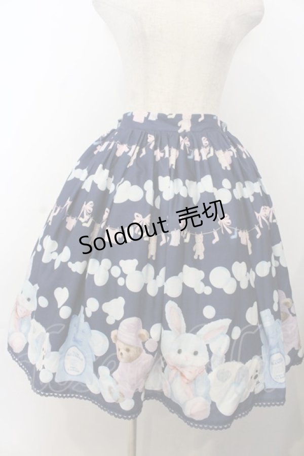 画像1: axes femme kawaii / ランドリー柄スカート  ネイビー O-26-01-20-044-AX-SK-IG-OS (1)