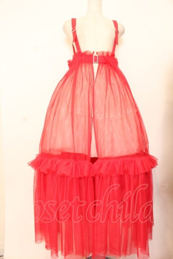 画像1: Candy Stripper / MARRY ME HARNESS TULLE スカート  レッド O-26-01-20-047-PU-SK-IG-OS (1)