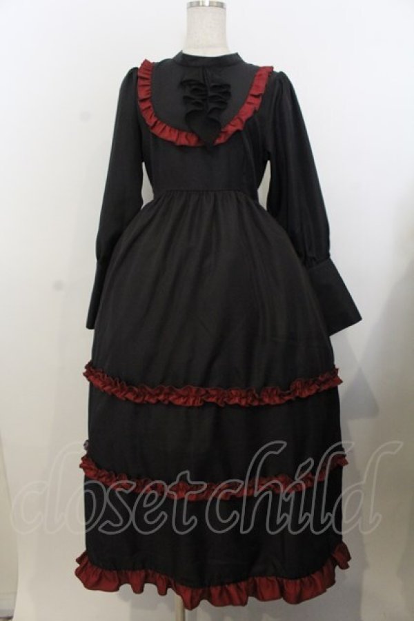 画像1: Virally / TT*YANフリルワンピース M クロ×アカ O-26-01-20-050-LO-OP-IG-OS (1)