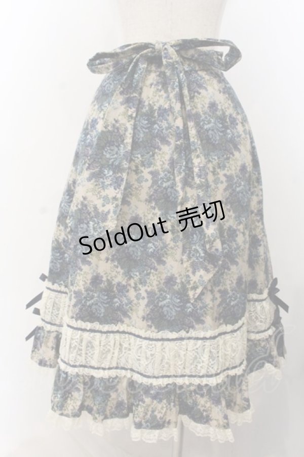 画像4: metamorphose / ゴブランプリントミディアムスカート  ブルー×生成り O-26-01-20-054-ME-SK-IG-OS (4)