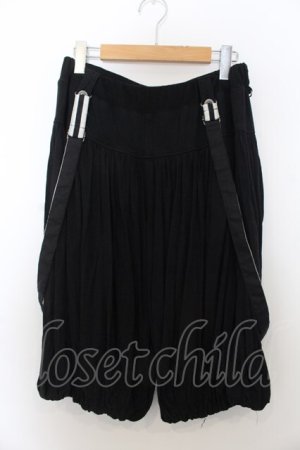 画像: ALGONQUINS / ストライプ&ドットハーフバルーンパンツ  ブラック無地 O-26-01-20-055-AL-PA-IG-OS