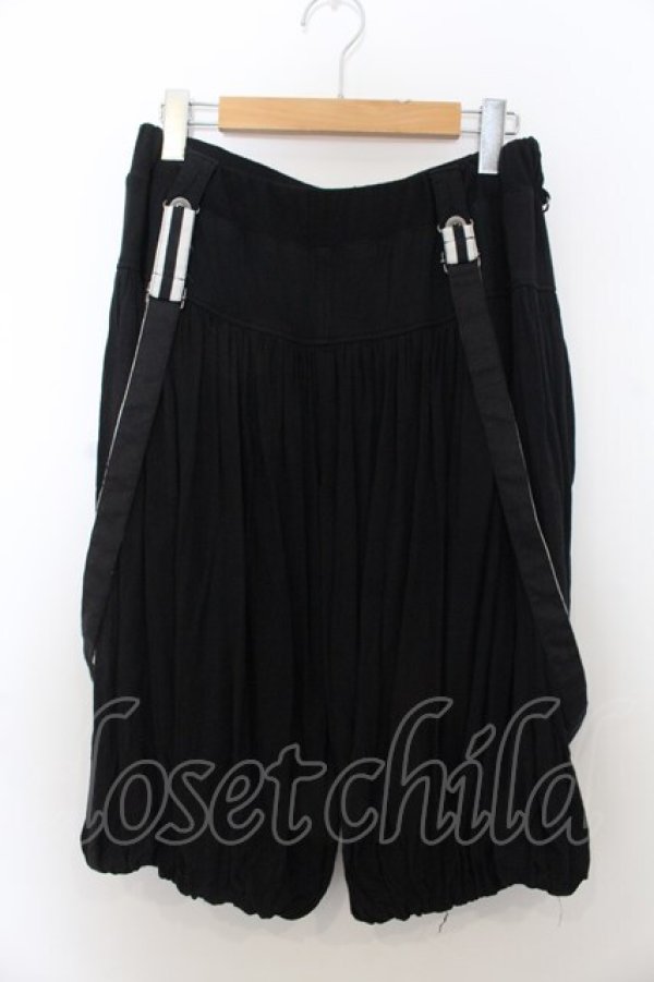 画像1: ALGONQUINS / ストライプ&ドットハーフバルーンパンツ  ブラック無地 O-26-01-20-055-AL-PA-IG-OS (1)