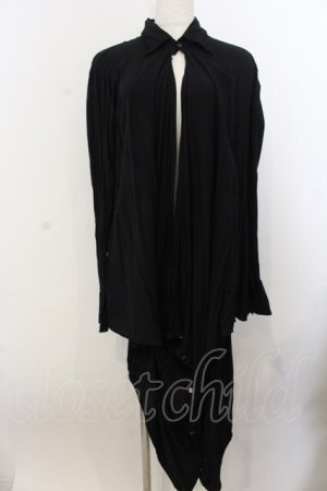 画像: BPN FOR MEN / 胸開きビックシルエットシャツ M ブラック O-26-01-20-056-GO-BL-IG-OS