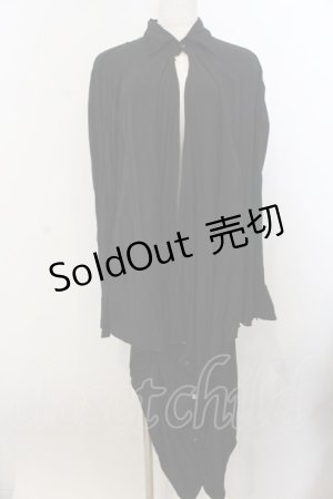 画像: BPN FOR MEN / 胸開きビックシルエットシャツ M ブラック O-26-01-20-056-GO-BL-IG-OS