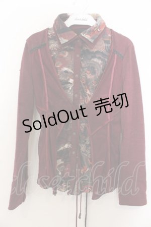 画像: Ozz oneste / チュールレイヤードニットブラウス  ワイン O-26-01-20-063-OO-BL-IG-OS