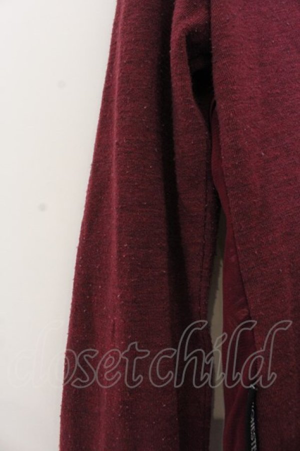 画像2: Ozz oneste / チュールレイヤードニットブラウス  ワイン O-26-01-20-063-OO-BL-IG-OS (2)