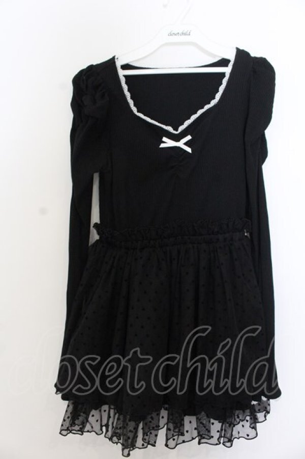 画像1: DearMyLove / チュールドッキングミニワンピース L クロ O-26-01-20-068-EL-OP-YM-OS (1)