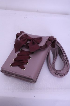 画像: axes femme POETIQUE / レースアップスマホポシェット  ピンク O-26-01-20-1047-AX-ZA-IG-ZT387