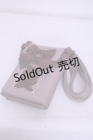 画像: axes femme POETIQUE / レースアップスマホポシェット  ピンク O-26-01-20-1047-AX-ZA-IG-ZT387