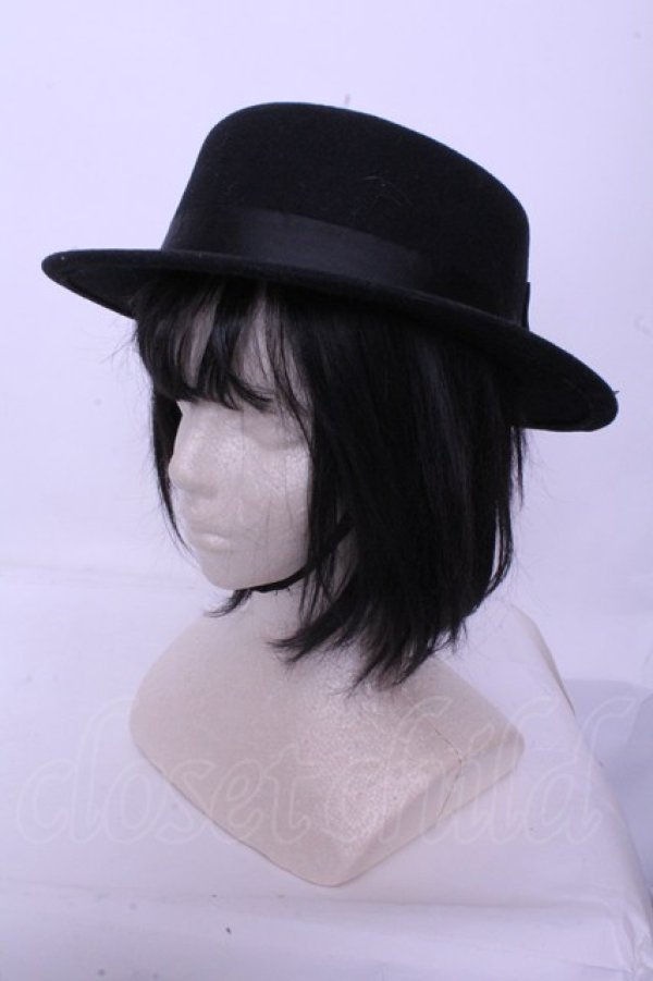 画像1: m petit by misako / TT*AMリボンカンカン帽  クロ クロミ O-26-01-20-1051-LO-AC-IG-OS (1)