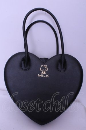 画像: MILK / ハートバッグ キティ×MILK  クロ O-26-01-20-1062-ML-BG-OW-ZT274