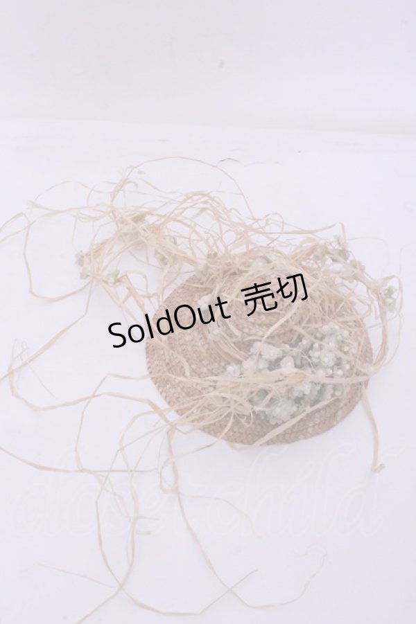 画像1: PINK HOUSE / 麦わらハットコサージュ  ナチュラル O-26-01-20-1073-LO-ZA-IG-OS (1)