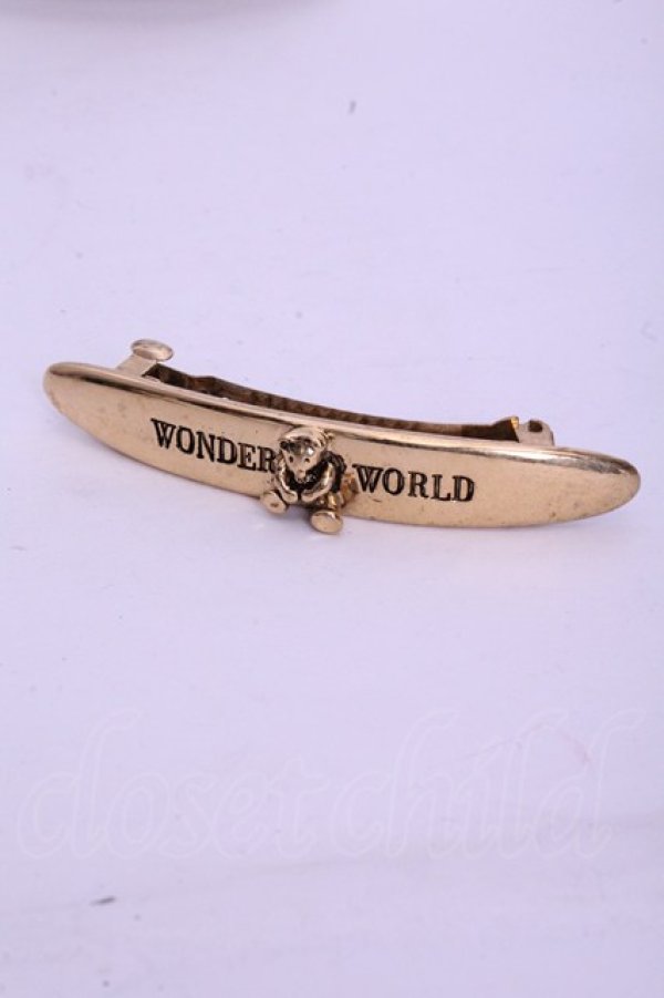 画像1: WONDERFUL WORLD / ロゴくまバレッタ  ゴールド O-26-01-20-1100-LO-AC-IG-ZT575-F006 (1)