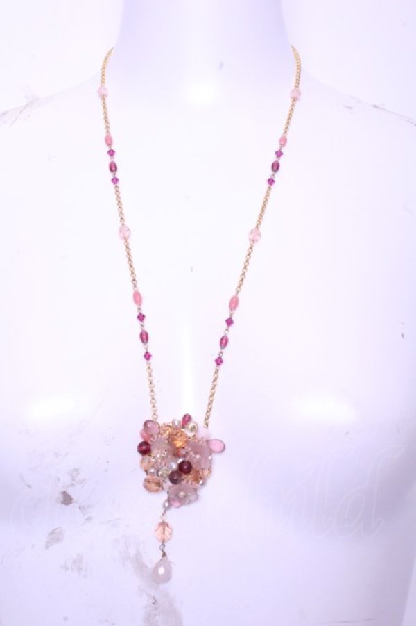 画像2: PINK HOUSE / ビーズフラワーモチーフネックレス  ピンク O-26-01-20-1104-LO-AC-IG-OS (2)