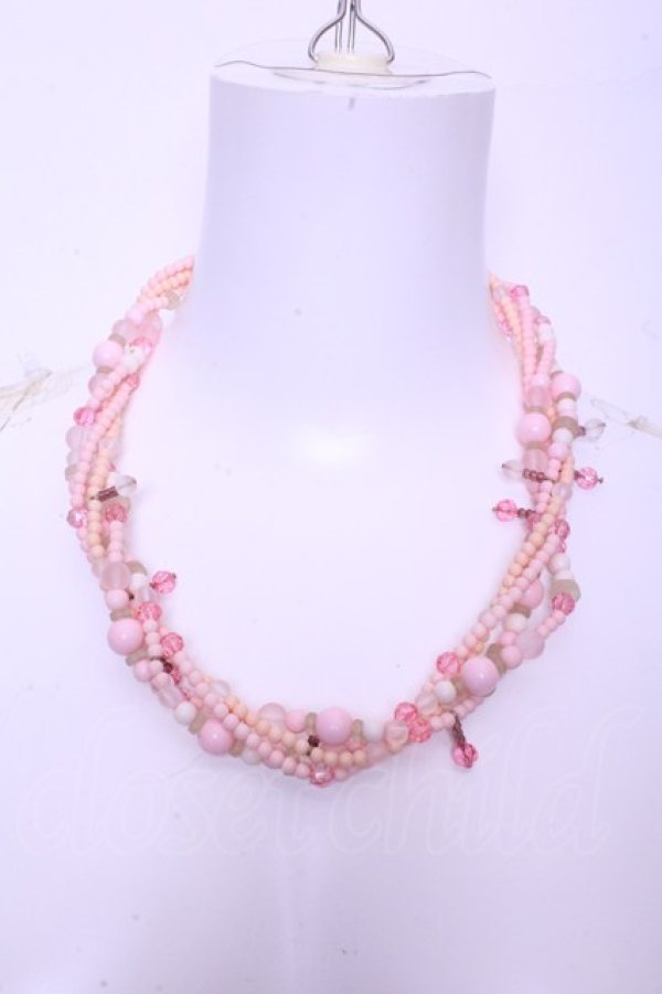 画像1: WONDERFUL WORLD / 4連ビーズネックレス  ピンク O-26-01-20-1105-LO-AC-IG-OS (1)