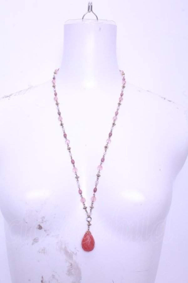 画像2: WONDERFUL WORLD / ストーンネックレス  ピンク O-26-01-20-1109-LO-AC-IG-OS (2)