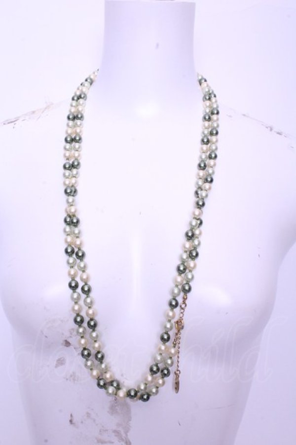 画像1: WONDERFUL WORLD / カラーパールネックレス  グリーン×オフ O-26-01-20-1111-LO-AC-IG-OS (1)