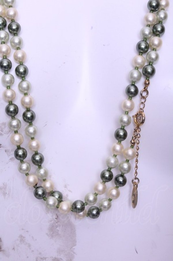 画像2: WONDERFUL WORLD / カラーパールネックレス  グリーン×オフ O-26-01-20-1111-LO-AC-IG-OS (2)