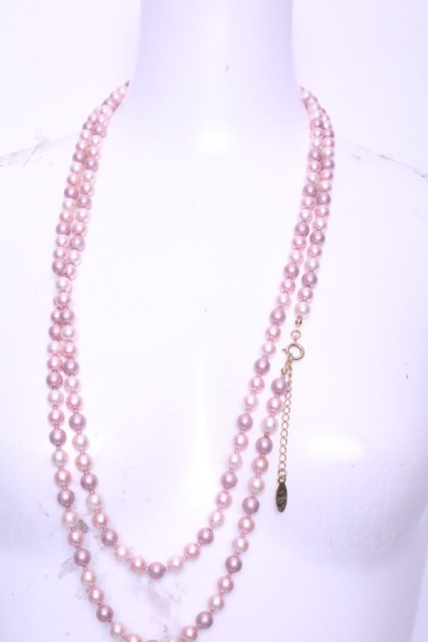 画像1: WONDERFUL WORLD / カラーパールネックレス  ピンク×オフ O-26-01-20-1113-LO-AC-IG-OS (1)