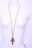 画像2: KANEKO ISAO / クロスストーンネックレス  ゴールド×アカ O-26-01-20-1115-EL-AC-IG-OS (2)