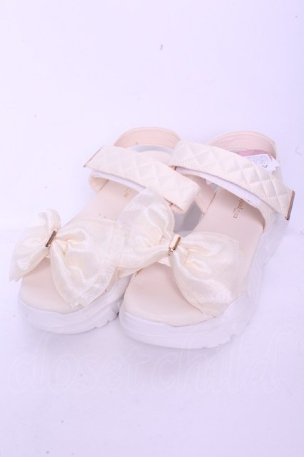 画像1: m petit by misako / AMシアーリボンSA シューズ L アイボリー O-26-01-20-1014-LO-SH-IG-OS (1)