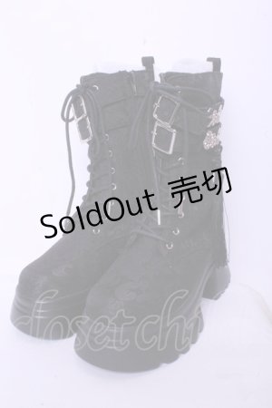 画像: axes femme POETIQUE / チャイナ釦タンクソールブーツ M クロ O-26-01-20-1017-AX-SH-OW-ZTK014