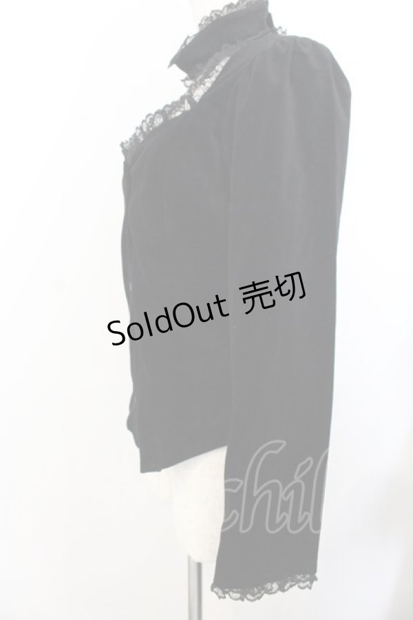 画像2: BPN / チョーカー付き別珍ブラウス M ブラック O-26-01-20-008-GO-BL-OW-OS (2)