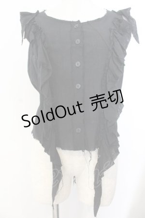 画像: BPN / ウイングフリルガーゼブラウス M ブラック O-26-01-20-009-GO-BL-OW-OS