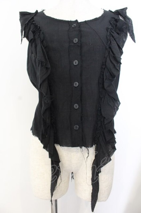 画像1: BPN / ウイングフリルガーゼブラウス M ブラック O-26-01-20-009-GO-BL-OW-OS (1)