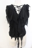 画像3: BPN / ウイングフリルガーゼブラウス M ブラック O-26-01-20-009-GO-BL-OW-OS (3)