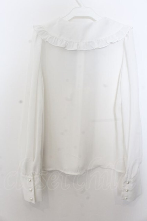 画像2: Jamieエーエヌケー / ぽんぽんリボンブラウス  シロ×クロ O-26-01-20-018-0-BL-IG-OS (2)