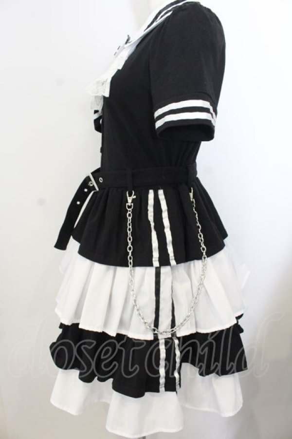 画像2: Jamieエーエヌケー / ゴシックミリタリーワンピース  クロ×シロ O-26-01-20-019-0-OP-IG-OS (2)