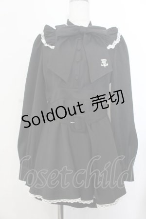 画像: TRAVAS TOKYO / ロゴリボンフリルセットアップ  ブラック O-26-01-20-024-PU-OP-IG-OS