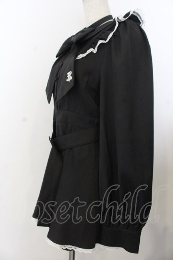 画像2: TRAVAS TOKYO / ロゴリボンフリルセットアップ  ブラック O-26-01-20-024-PU-OP-IG-OS (2)