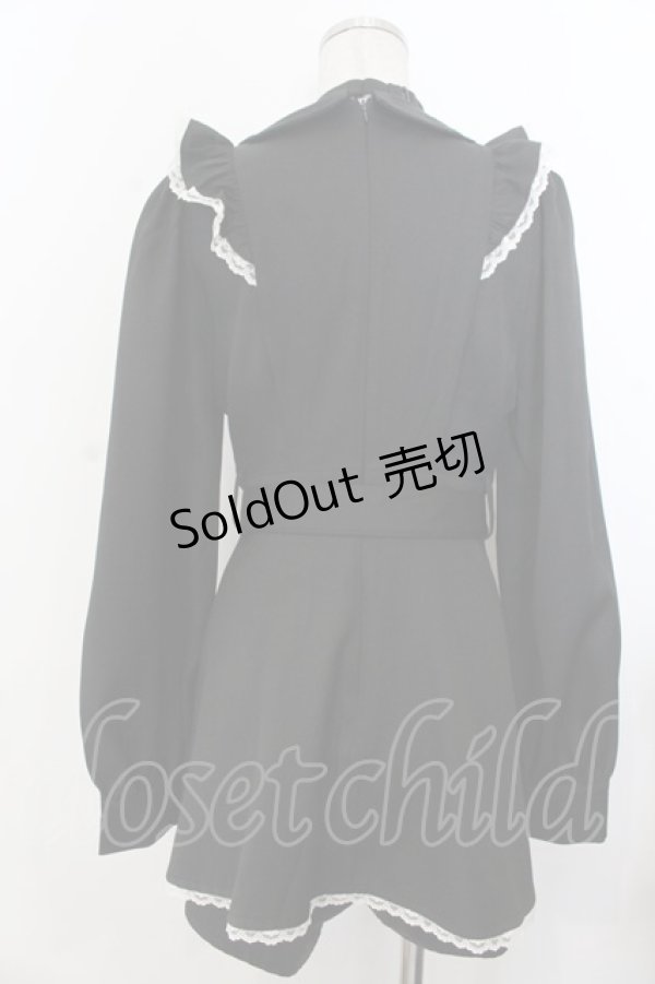 画像3: TRAVAS TOKYO / ロゴリボンフリルセットアップ  ブラック O-26-01-20-024-PU-OP-IG-OS (3)