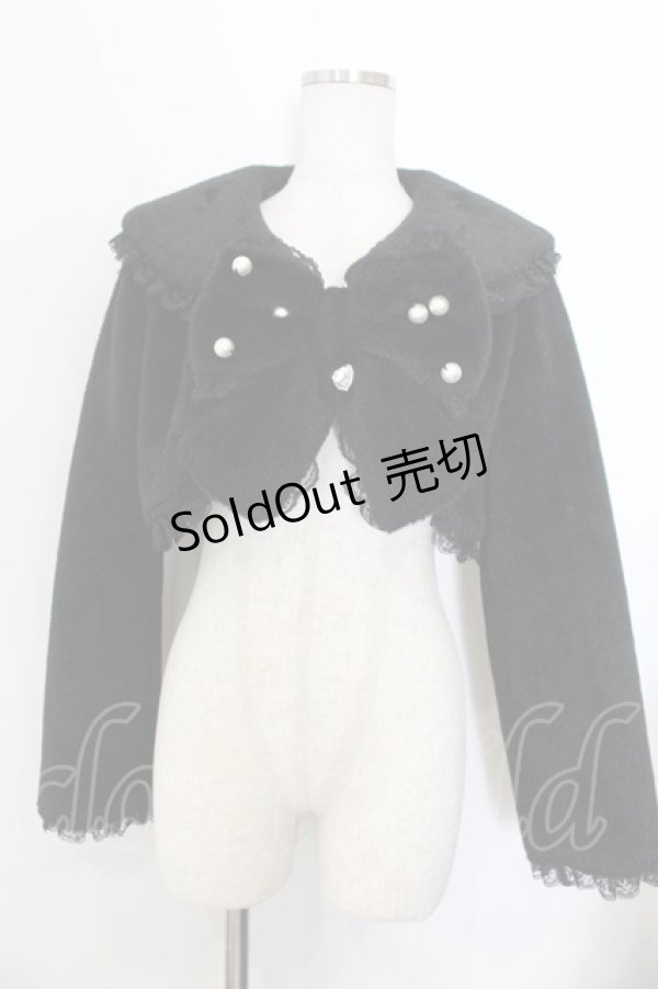 画像1: Ank Rouge / ショートファーボレロコート  クロ O-26-01-20-025-CA-JA-IG-OS (1)