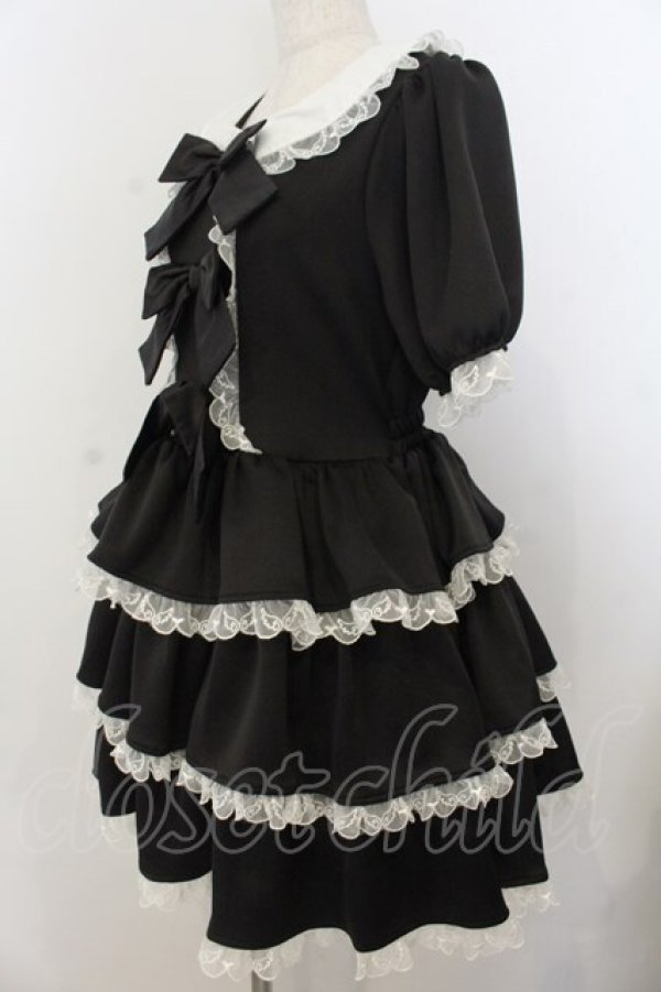 画像2: Jamie エーエヌケー / お姫様ジャージワンピース  クロ×シロ O-26-01-20-026-LO-OP-IG-OS (2)