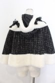 画像3: Ank Rouge / ネコちゃんキラキラツイードポンチョ  クロ×シロ O-26-01-20-027-CA-CO-IG-OS (3)