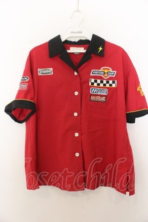 画像: Secret Honey / ボーリングシャツ   アカ×クロ O-26-01-20-030-CA-BL-IG-OS