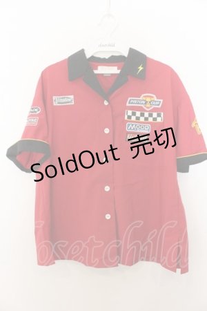 画像: Secret Honey / ボーリングシャツ   アカ×クロ O-26-01-20-030-CA-BL-IG-OS