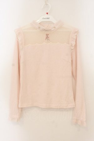 画像: LIZ LISA / チョーカー風刺繍リブトップス  ピンク O-26-01-22-027-LO-TO-IG-OS