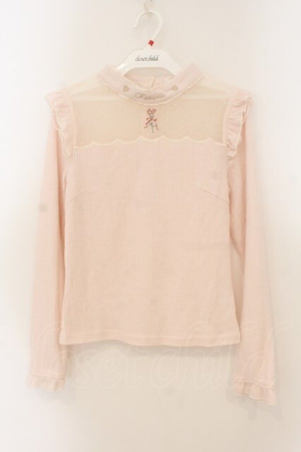 画像1: LIZ LISA / チョーカー風刺繍リブトップス  ピンク O-26-01-22-027-LO-TO-IG-OS (1)