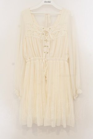 画像: LIZ LISA / シフォンプリーツ長袖ワンピース  オフシロ O-26-01-22-028-LO-OP-IG-OS