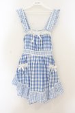 画像1: LIZ LISA / ギンガムエプロン風ワンピース  サックス O-26-01-22-030-LO-OP-IG-OS (1)