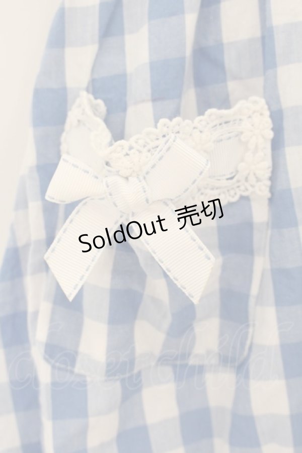 画像3: LIZ LISA / ギンガムエプロン風ワンピース  サックス O-26-01-22-030-LO-OP-IG-OS (3)