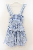 画像4: LIZ LISA / ギンガムエプロン風ワンピース  サックス O-26-01-22-030-LO-OP-IG-OS (4)