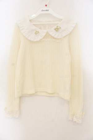 画像: LIZ LISA / リボンベアーリブペタトップス  オフシロ O-26-01-22-032-LO-SK-IG-OS